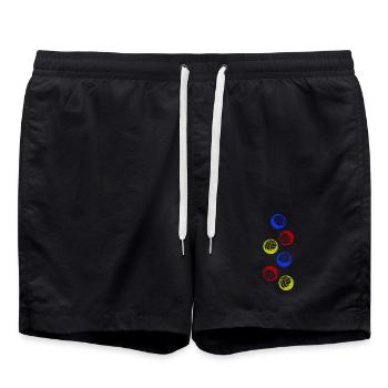 Volleyball Bunt - Badeshorts - Schwarz - Vorne - AI Model Male 185 light (185cm)