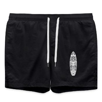 Maori Surf (weiße Version) - Badeshorts - Schwarz - Vorne - AI Model Male 185 light (185cm)
