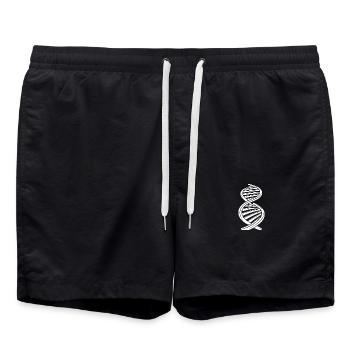 DNA strand nucleotide chain two single strands - Swim Trunks - black - Front - AI Model Male 185 light (185cm)