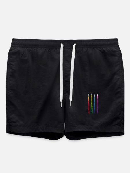 Farben Streifen - Badeshorts - Schwarz