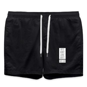 hätte könnte würde dürfte nicht sein - Badeshorts - Schwarz - Vorne - AI Model Male 185 light (185cm)