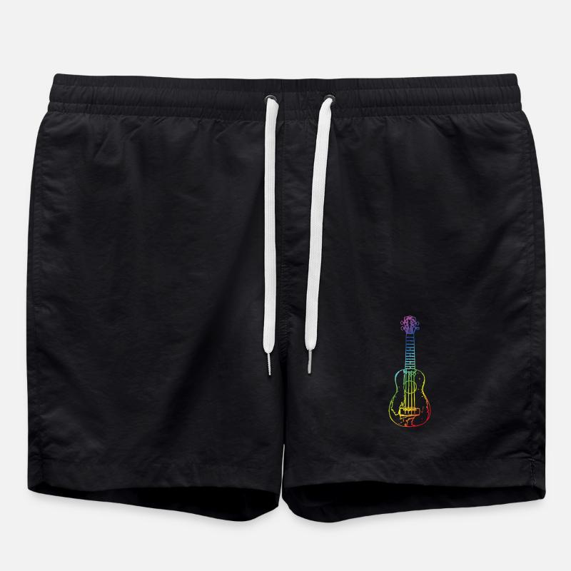 Ukulele im Vintage-Stil - Badeshorts - Schwarz