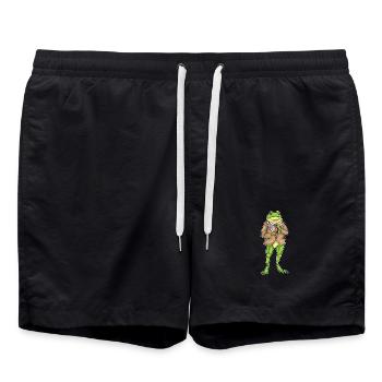 Frosch Bräutigam Sakko Hochzeit - Badeshorts - Schwarz - Vorne - AI Model Male 185 light (185cm)