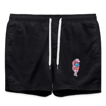 Nilpferd Bowling Bowlingkugel - Badeshorts - Schwarz - Vorne - AI Model Male 185 light (185cm)