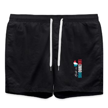 Fabriqué au Luxembourg, design vertical - Short de bain - noir - Devant - AI Model Male 185 light (185cm)