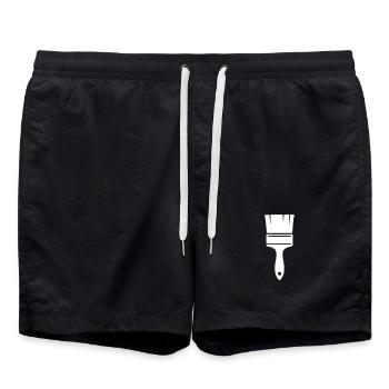 Maler Pinsel Icon Handwerk Vektor - Badeshorts - Schwarz - Vorne - AI Model Male 185 light (185cm)