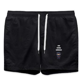 Leise Schnell Gefährlich Ninja - Badeshorts - Schwarz - Vorne - AI Model Male 185 light (185cm)