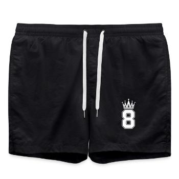 8 Krone - Badeshorts - Schwarz - Vorne - AI Model Male 185 light (185cm)