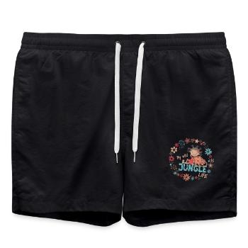 Ma vie sauvage dans la jungle - Short de bain - noir - Devant - AI Model Male 185 light (185cm)