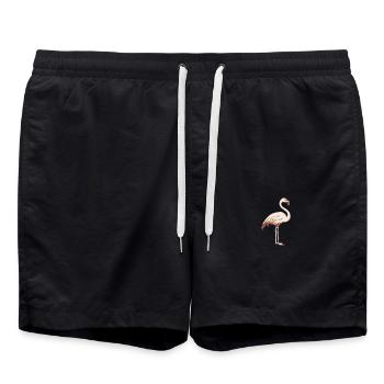 Flamingo Malerisch - Badeshorts - Schwarz - Vorne - AI Model Male 185 light (185cm)