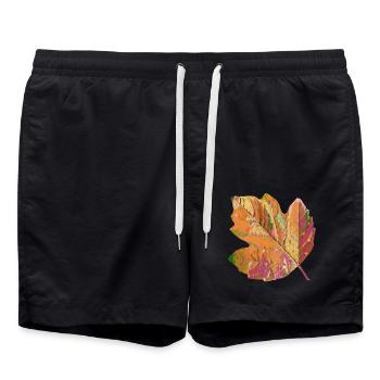 feuille colorée, feuillage, arbre, coloré, saison, automne - Short de bain - noir - Devant - AI Model Male 185 light (185cm)