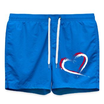 Heart brush flag Japan flag colors vector - Swim Trunks - cobalt blue - Front