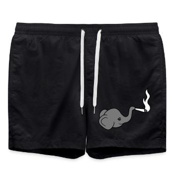 elephant head bekiff kiffen joint stoned weed ca - Swim Trunks - black - Front - AI Model Male 185 light (185cm)
