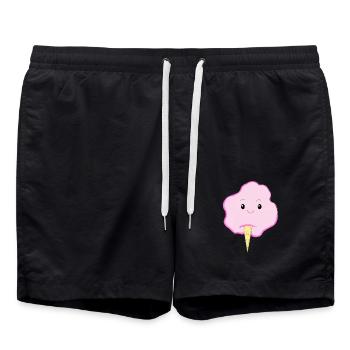 Fröhliche Zuckerwatte - Eis - Geschenkidee - Badeshorts - Schwarz - Vorne - AI Model Male 185 light (185cm)