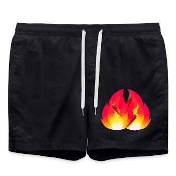 Fiery Chilli schaft Épices Nourriture saine - Short de bain - noir - Devant - AI Model Male 185 light (185cm)