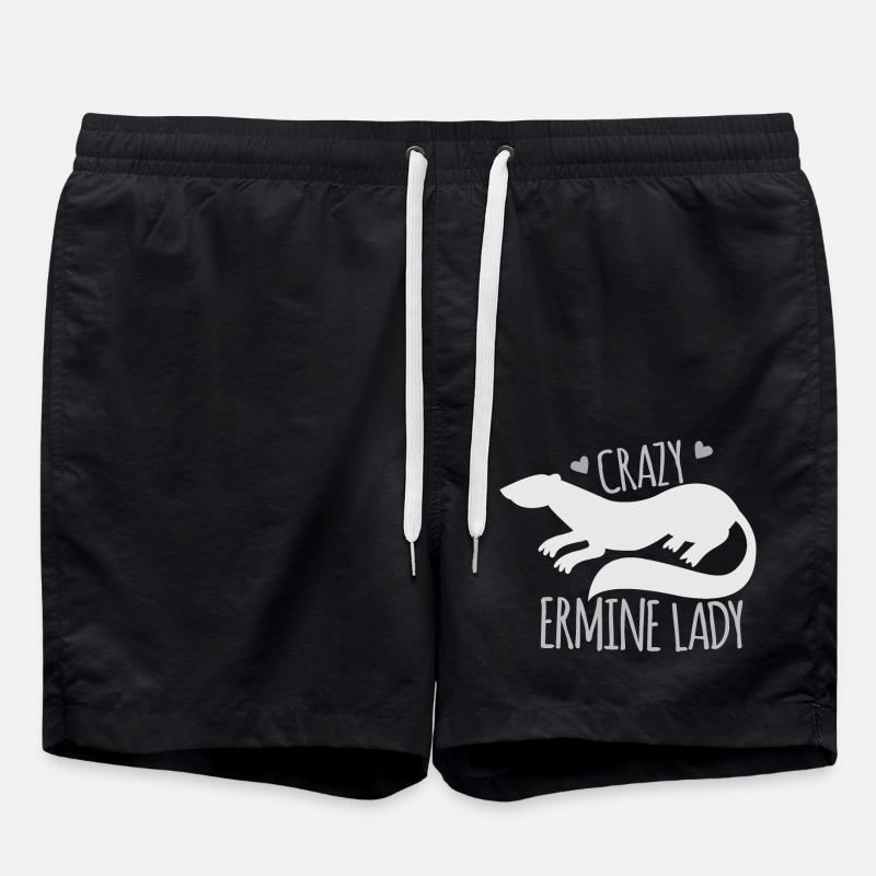 Crazy ermine lady - Swim Trunks - black