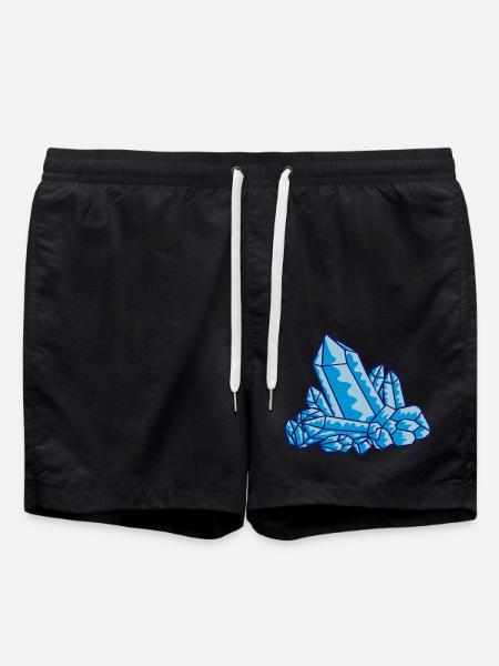Crystal gemstone blue - Swim Trunks - black