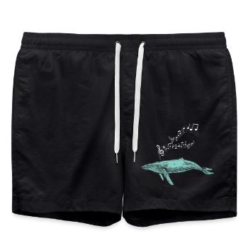 Wal Wale Meer Fisch Wasser Meerestier Pottwal - Badeshorts - Schwarz - Vorne - AI Model Male 185 light (185cm)