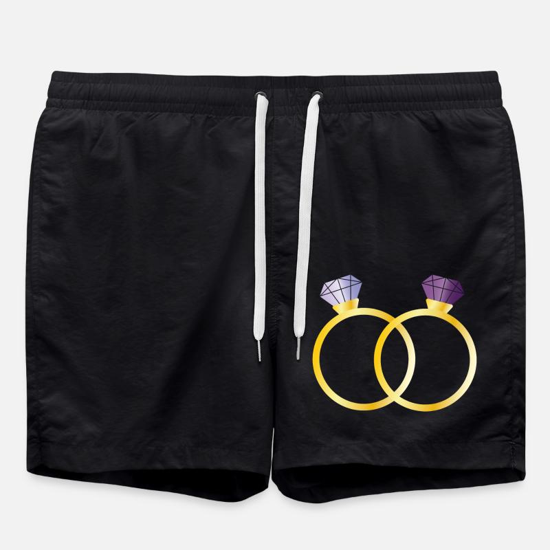 Deux bagues avec diamants violets - Short de bain - noir