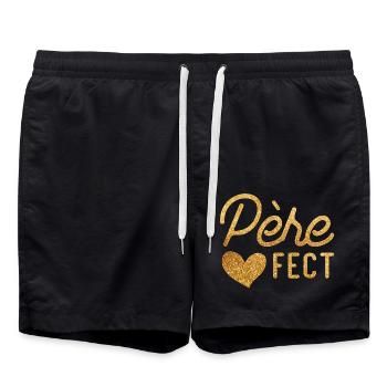 Homme Père Fect Papa Parfait Fête Des Pères - Short de bain - noir - Devant - AI Model Male 185 light (185cm)