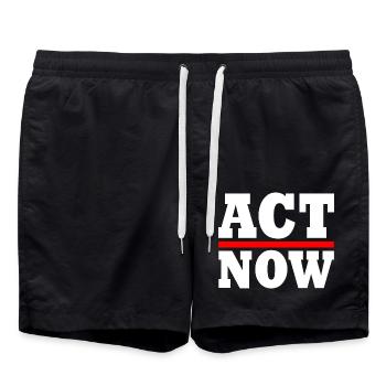 Act now - Swim Trunks - black - Front - AI Model Male 185 light (185cm)