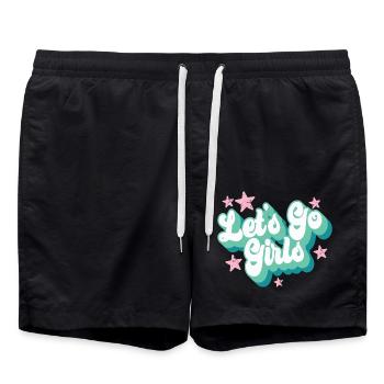Let's Go Girls Hen Night Braut Junggesellenabschied - Badeshorts - Schwarz - Vorne - AI Model Male 185 light (185cm)