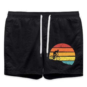 Cycliste Rétro - Short de bain - noir - Devant - AI Model Male 185 light (185cm)
