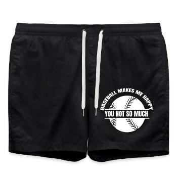 Baseball Geschenk Baseballspiel Baseballliebhaber - Badeshorts - Schwarz - Vorne - AI Model Male 185 light (185cm)