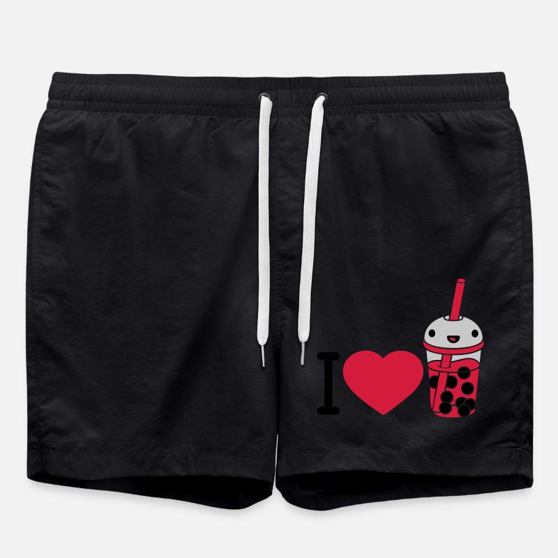 I Love Bubble Tea - Badeshorts - Schwarz
