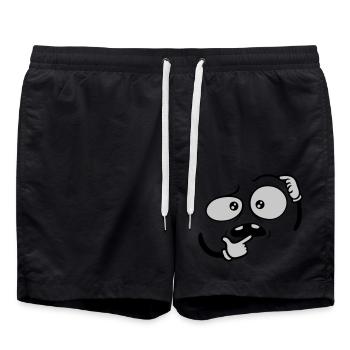 Geste de la main visage sceptique - Short de bain - noir - Devant - AI Model Male 185 light (185cm)