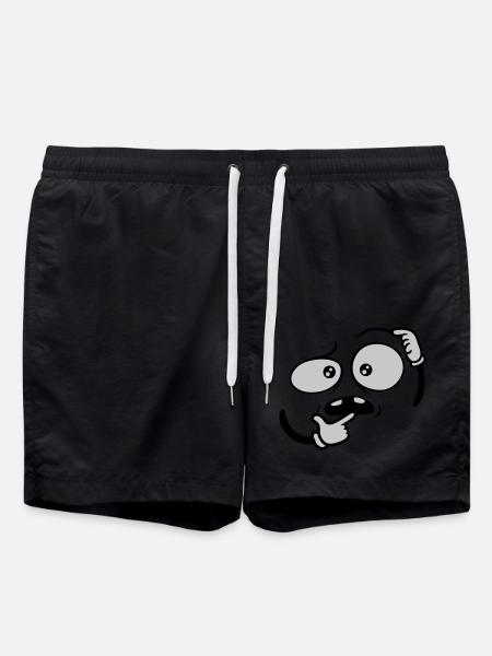 Hand gesture skeptical face - Swim Trunks - black