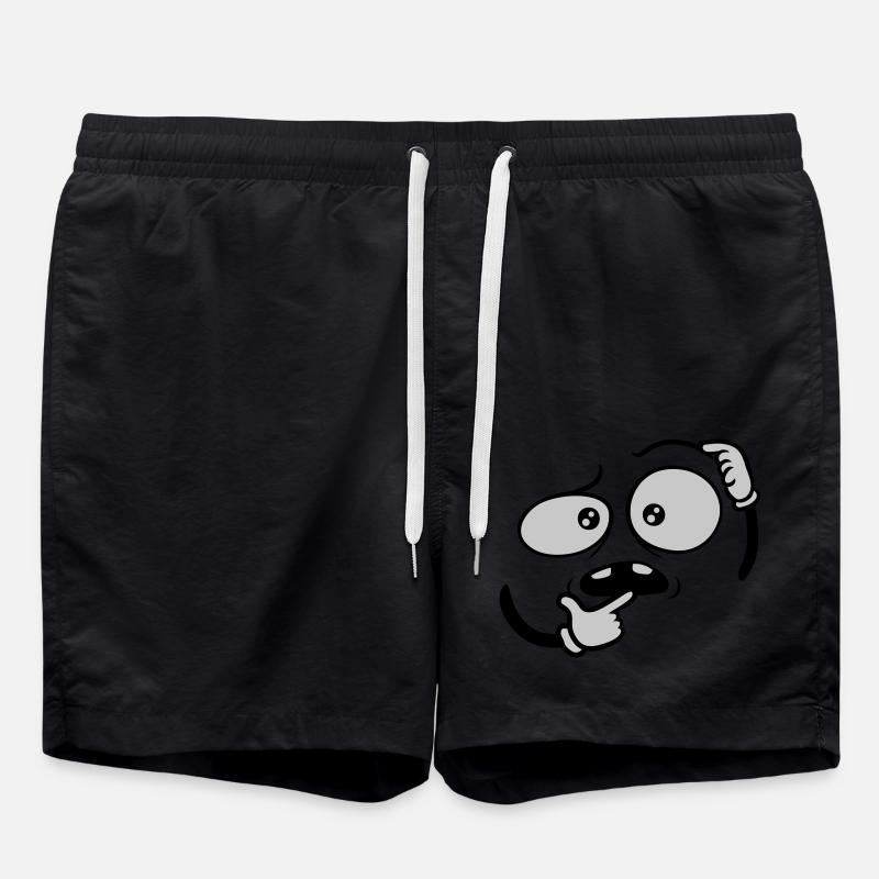 Hand Geste skeptisches Gesicht - Badeshorts - Schwarz