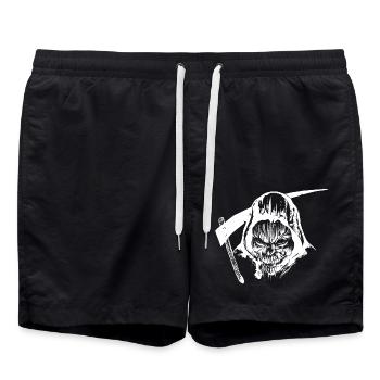 Creepy Grim Reaper - Crâne d’Halloween - Short de bain - noir - Devant - AI Model Male 185 light (185cm)