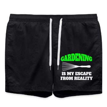 Garten Geschenk Obstgarten Gärtner Hobbygärtner - Badeshorts - Schwarz - Vorne - AI Model Male 185 light (185cm)