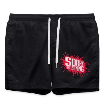 sorry in not listening - Swim Trunks - black - Front - AI Model Male 185 light (185cm)
