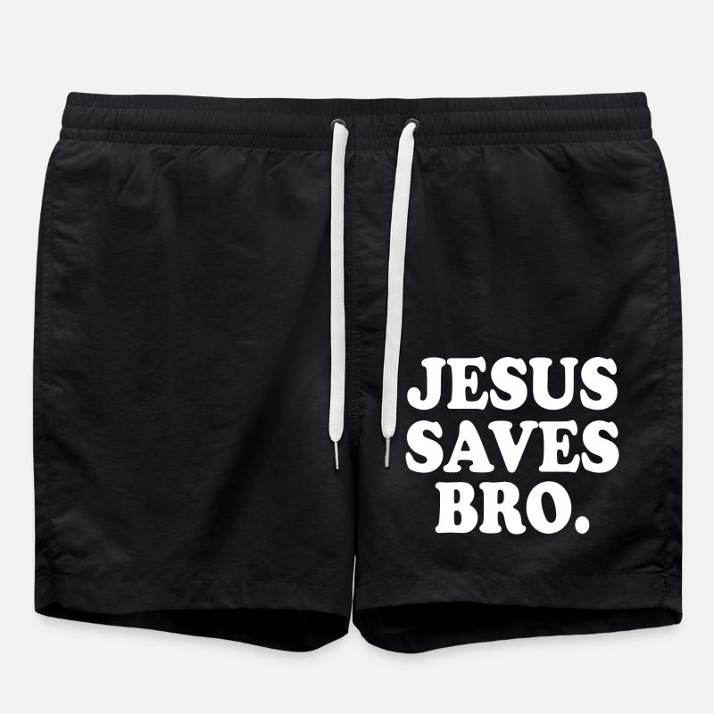 Jesus saves bro - Badeshorts - Schwarz
