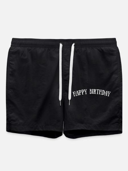 Happy Birthday - Badeshorts - Schwarz