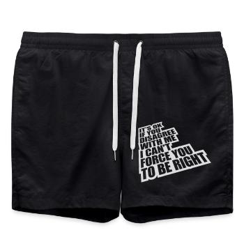 you disagree with me - Swim Trunks - black - Front - AI Model Male 185 light (185cm)