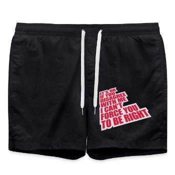 you disagree with me - Swim Trunks - black - Front - AI Model Male 185 light (185cm)