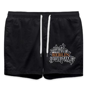 Berlin Vibes-Streetwear für Hauptstadt-Liebhaber - Badeshorts - Schwarz - Vorne - AI Model Male 185 light (185cm)