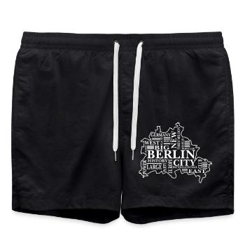 Berlin Vibes-Streetwear für Hauptstadt-Liebhaber - Badeshorts - Schwarz - Vorne - AI Model Male 185 light (185cm)