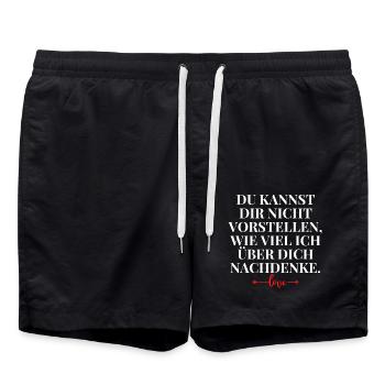 Sehr schöner Liebbesspruch Lieblingsmensch Liebe - Badeshorts - Schwarz - Vorne - AI Model Male 185 light (185cm)