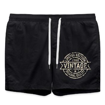 1962 Geboren Geburtstag Geburtsjahr Vintage - Badeshorts - Schwarz - Vorne - AI Model Male 185 light (185cm)