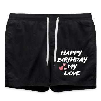 Bon anniversaire - Short de bain - noir - Devant - AI Model Male 185 light (185cm)