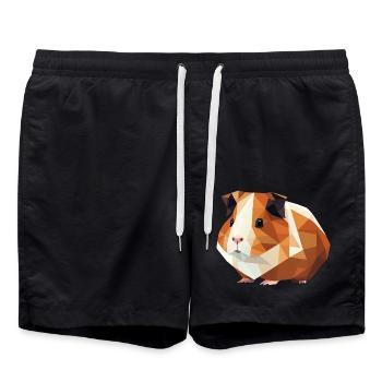Meerschweinchen Origami Geometrisch - Badeshorts - Schwarz - Vorne - AI Model Male 185 light (185cm)