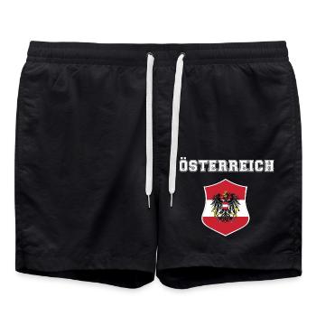 Armoiries de Sports Autriche , Championnat d’Europe - Short de bain - noir - Devant - AI Model Male 185 light (185cm)