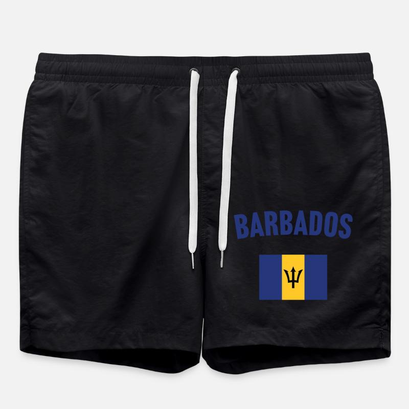 Barbados Flag - Swim Trunks - black