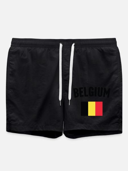 Belgium Flag - Swim Trunks - black