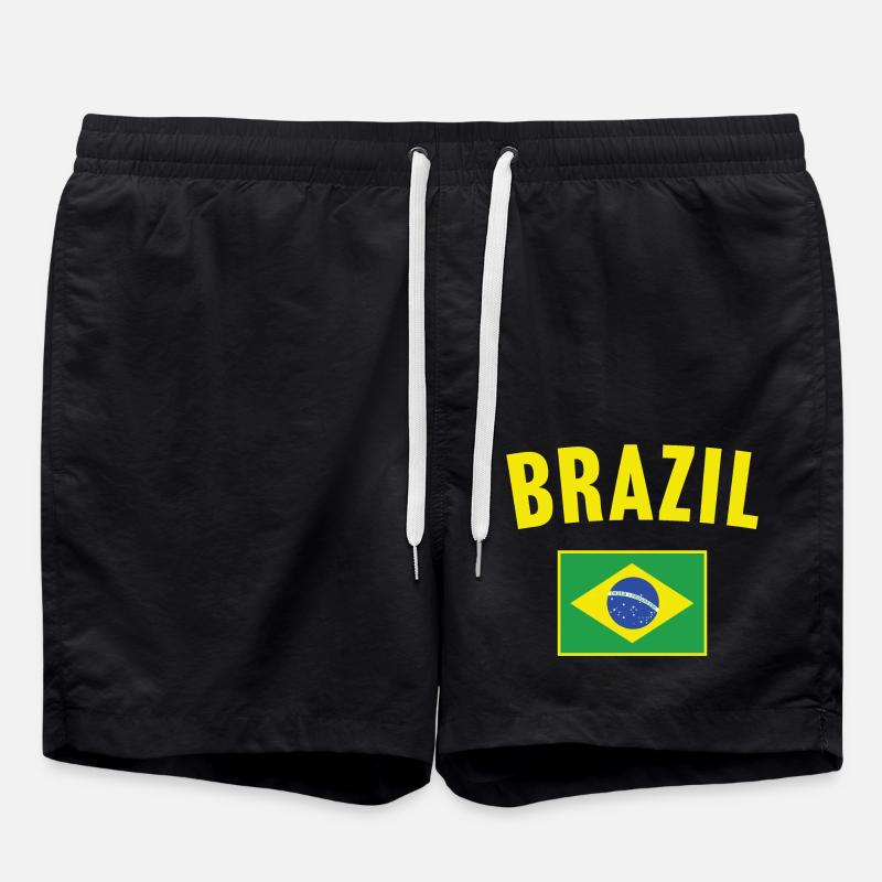Brasilien Flagge - Badeshorts - Schwarz
