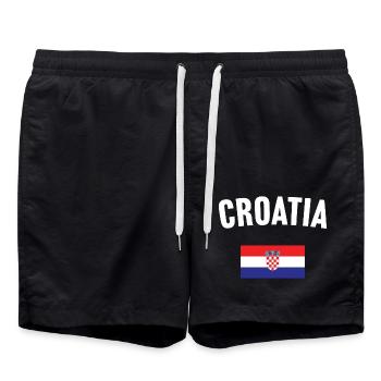 Drapeau de la Croatie - Short de bain - noir - Devant - AI Model Male 185 light (185cm)